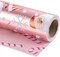 Reversible Christmas Wrapping Paper Roll - Metallic Foil with Santa Claus & Candy Cane in Pink - 17 inches x 32.8 Feet (46.45 sq.ft.)